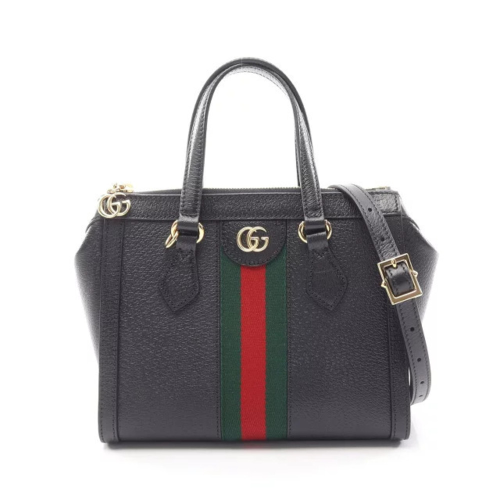 Gucci Ophidia Top Handle Bag Leather Red Green